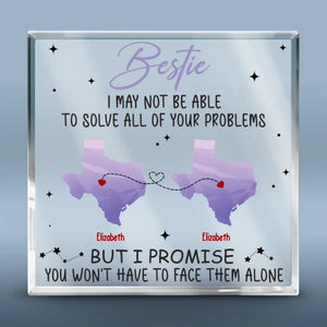 Pas près, mais cher comme toujours - Plaque acrylique carrée personnalisée pour meilleure amie - Cadeau pour meilleures amies, meilleures amies, sœurs