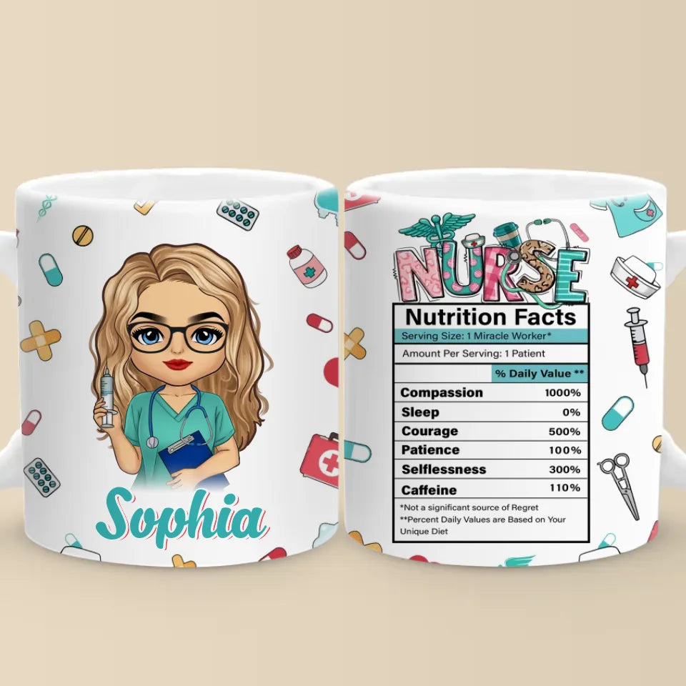 Un ange avec un stéthoscope - Mug personnalisé pour infirmière - Cadeau d'appréciation, de remerciement, de vie d'infirmière