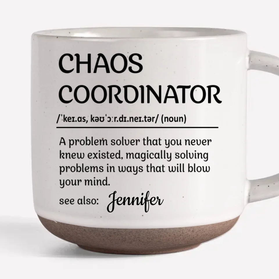 Tasse en céramique personnalisée « Master Of Chaos » pour collègue – Cadeau pour collègues, collègues de travail, etc.