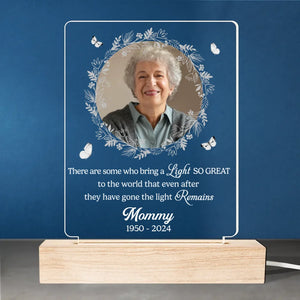 Photo personnalisée : Votre lumière nous guidera toujours - Lumière LED 3D personnalisée en forme de mémorial - Cadeau de condoléances, cadeau de Noël pour les membres de la famille