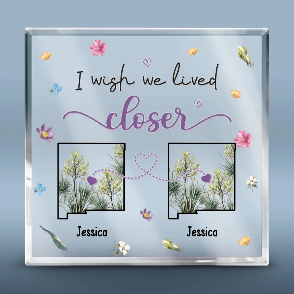 La distance ne peut briser un lien aussi fort - Plaque acrylique carrée personnalisée Bestie - Cadeau pour meilleures amies, meilleures amies, sœurs