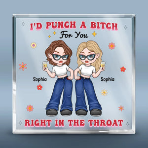 Chaque fois que je les vois, je pense - Plaque acrylique carrée personnalisée Bestie - Cadeau pour meilleures amies, BFF, sœurs