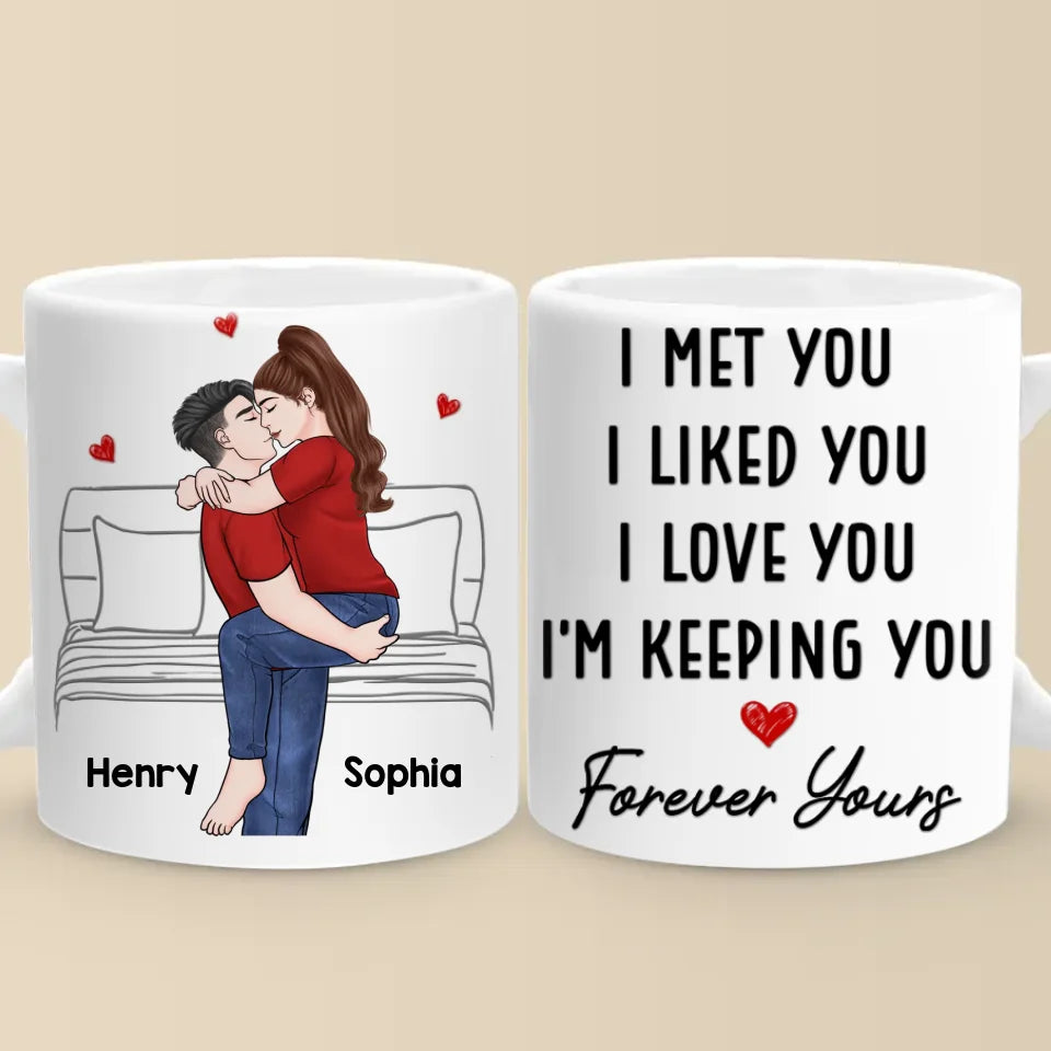 Chaque battement de cœur murmure votre nom - Tasse personnalisée pour couple - Cadeau pour mari et femme, anniversaire