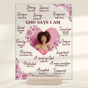 Photo personnalisée Une nouvelle création de Dieu Amour de soi - Affirmation Plaque acrylique rectangulaire personnalisée - Cadeau pour vous-même