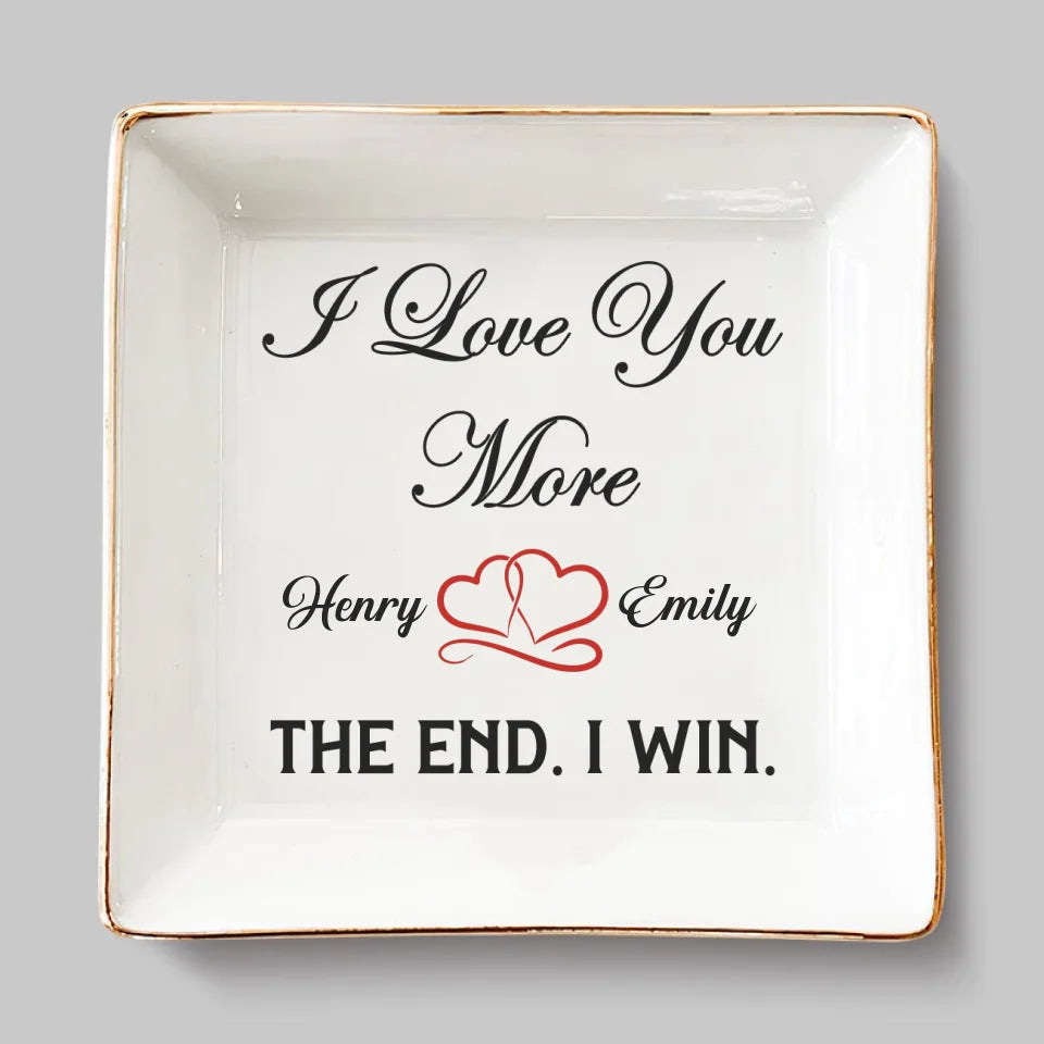 Fin heureuse - Plat à bijoux personnalisé pour couple - Cadeau pour mari et femme, anniversaire