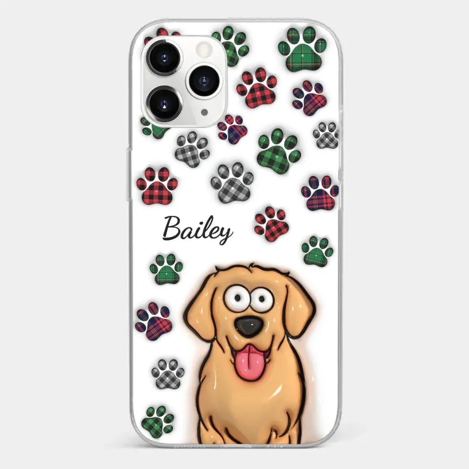 La vie serait dure sans toi - Coque de téléphone transparente personnalisée avec effet gonflé en 3D pour chien et chat - Cadeau pour propriétaires d'animaux et amoureux des animaux
