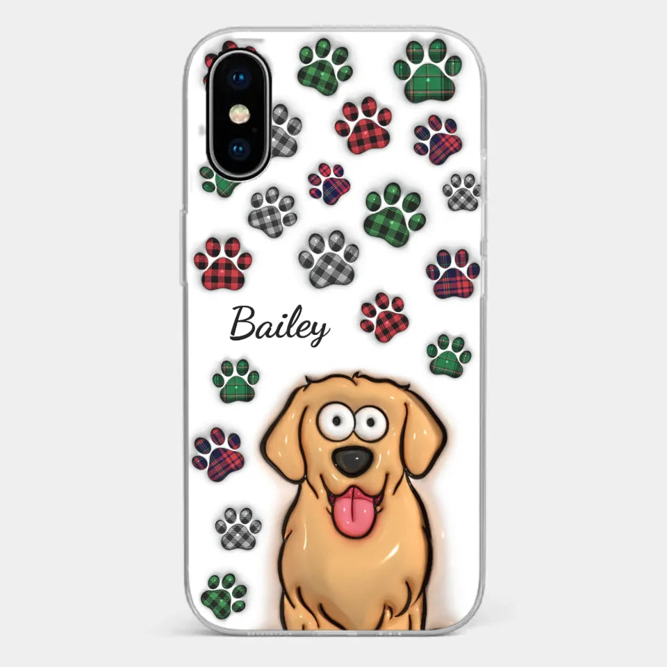 La vie serait dure sans toi - Coque de téléphone transparente personnalisée avec effet gonflé en 3D pour chien et chat - Cadeau pour propriétaires d'animaux et amoureux des animaux