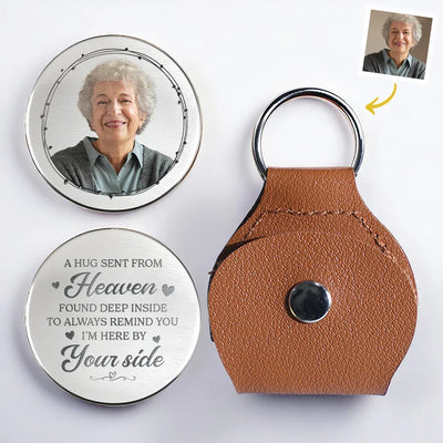 Custom Photo Pocket Hug - Personalized Memorial Sympathy Gifts For Loss Of Mom, Dad - A Beautiful Soul, Forever Cherished