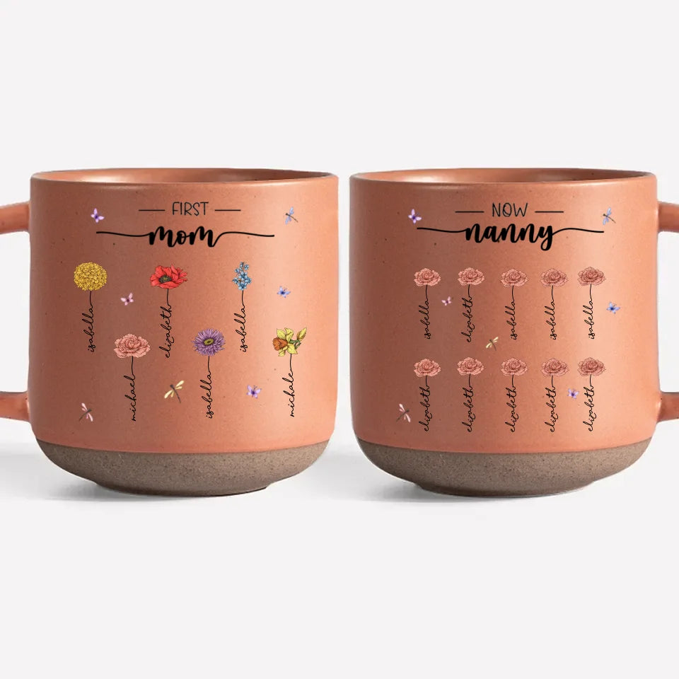 D'abord maman, maintenant grand-mère - Tasse en céramique imprimée personnalisée pour la famille - Cadeau pour maman, grand-mère