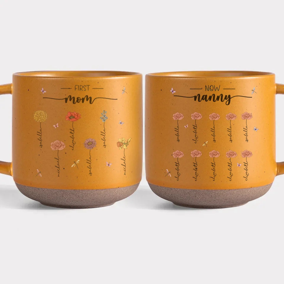 D'abord maman, maintenant grand-mère - Tasse en céramique imprimée personnalisée pour la famille - Cadeau pour maman, grand-mère