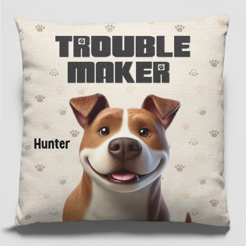 Nous régnons sur la maison - Coussin personnalisé pour chien - Cadeau pour les propriétaires d'animaux et les amoureux des animaux