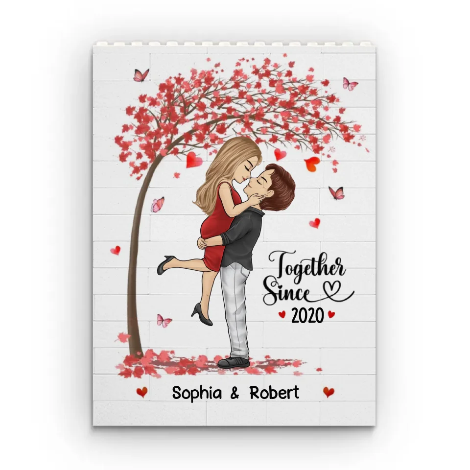 Ensemble pour toujours - Blocs de construction rectangulaires verticaux personnalisés pour couple - Cadeau pour mari et femme, anniversaire