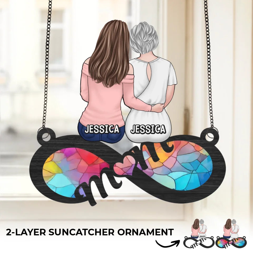 Son amour est notre boussole éternelle - Ornement attrape-soleil personnalisé à suspendre à la fenêtre - Cadeau pour maman