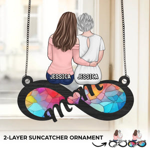 Son amour est notre boussole éternelle - Ornement attrape-soleil personnalisé à suspendre à la fenêtre - Cadeau pour maman