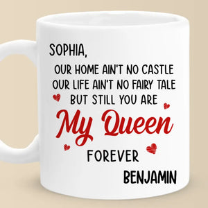 Tu es ma reine pour toujours - Tasse personnalisée pour couple - Cadeau pour mari et femme, anniversaire