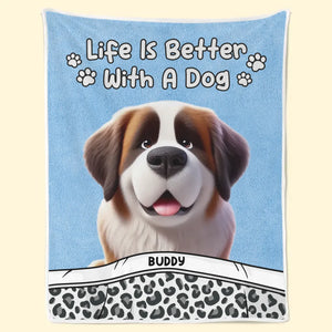 Le bonheur, c'est un nez mouillé et une queue qui remue ! - Couverture personnalisée pour chien - Cadeau pour les propriétaires et les amoureux des animaux