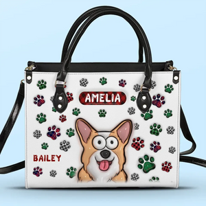 Furever Friends - Sac à main en cuir imprimé effet gonflant 3D personnalisé pour chien et chat - Cadeau pour propriétaires et amoureux des animaux