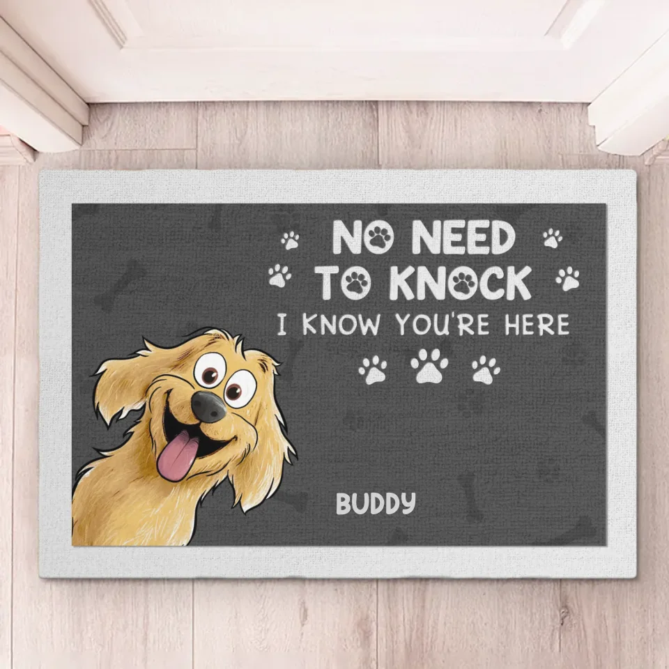 Entrez, votre présence est toujours ressentie - Tapis décoratif personnalisé pour chien - Cadeau de pendaison de crémaillère pour les propriétaires et les amoureux des animaux