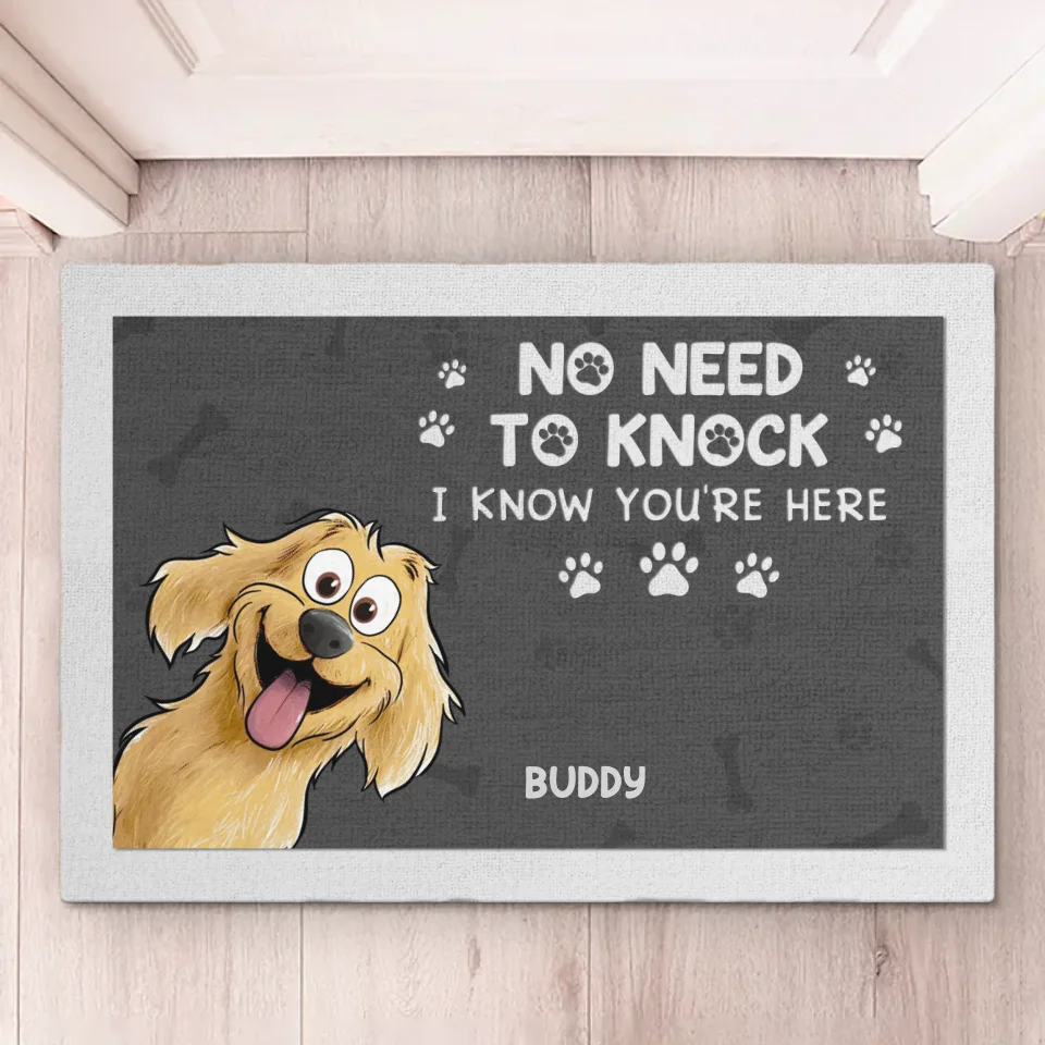 Entrez, votre présence est toujours ressentie - Tapis décoratif personnalisé pour chien - Cadeau de pendaison de crémaillère pour les propriétaires et les amoureux des animaux