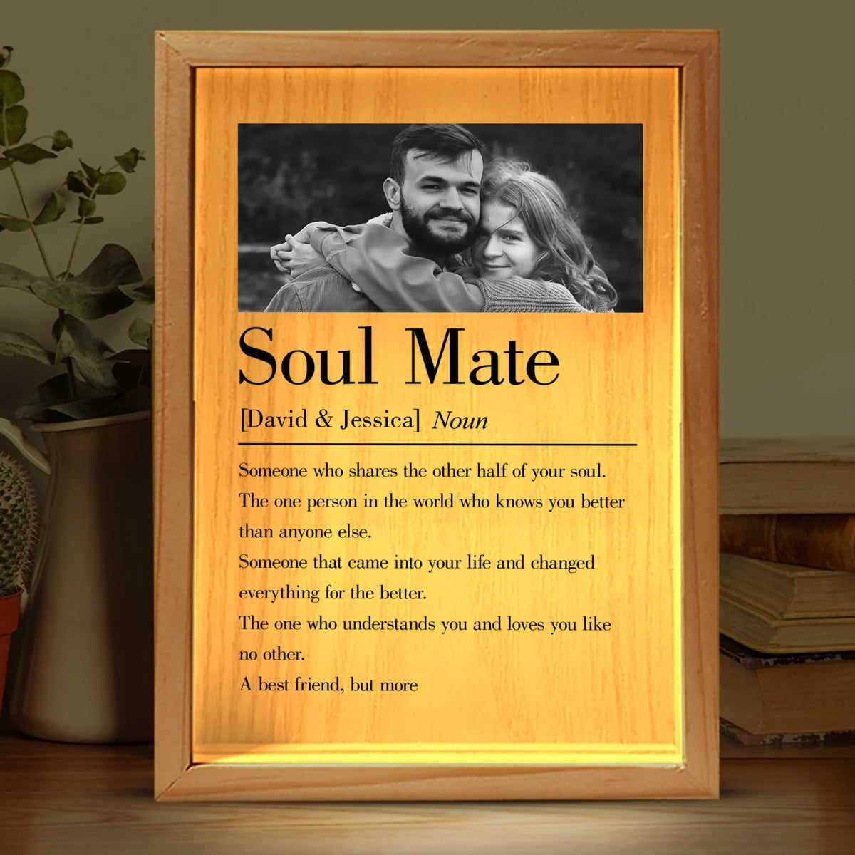 Cadre photo personnalisé pour couple, boîte lumineuse personnalisée, cadeau pour mari et femme, anniversaire