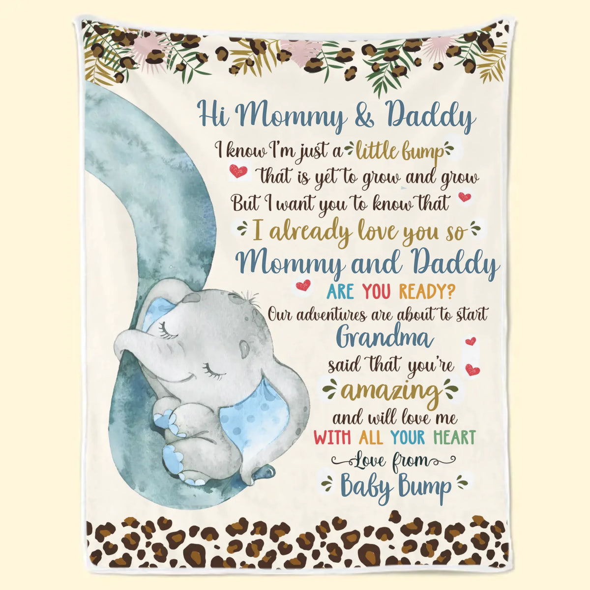 Je t'aime déjà tellement - Couverture personnalisée pour la famille - Cadeau de fête prénatale, cadeau pour la première maman