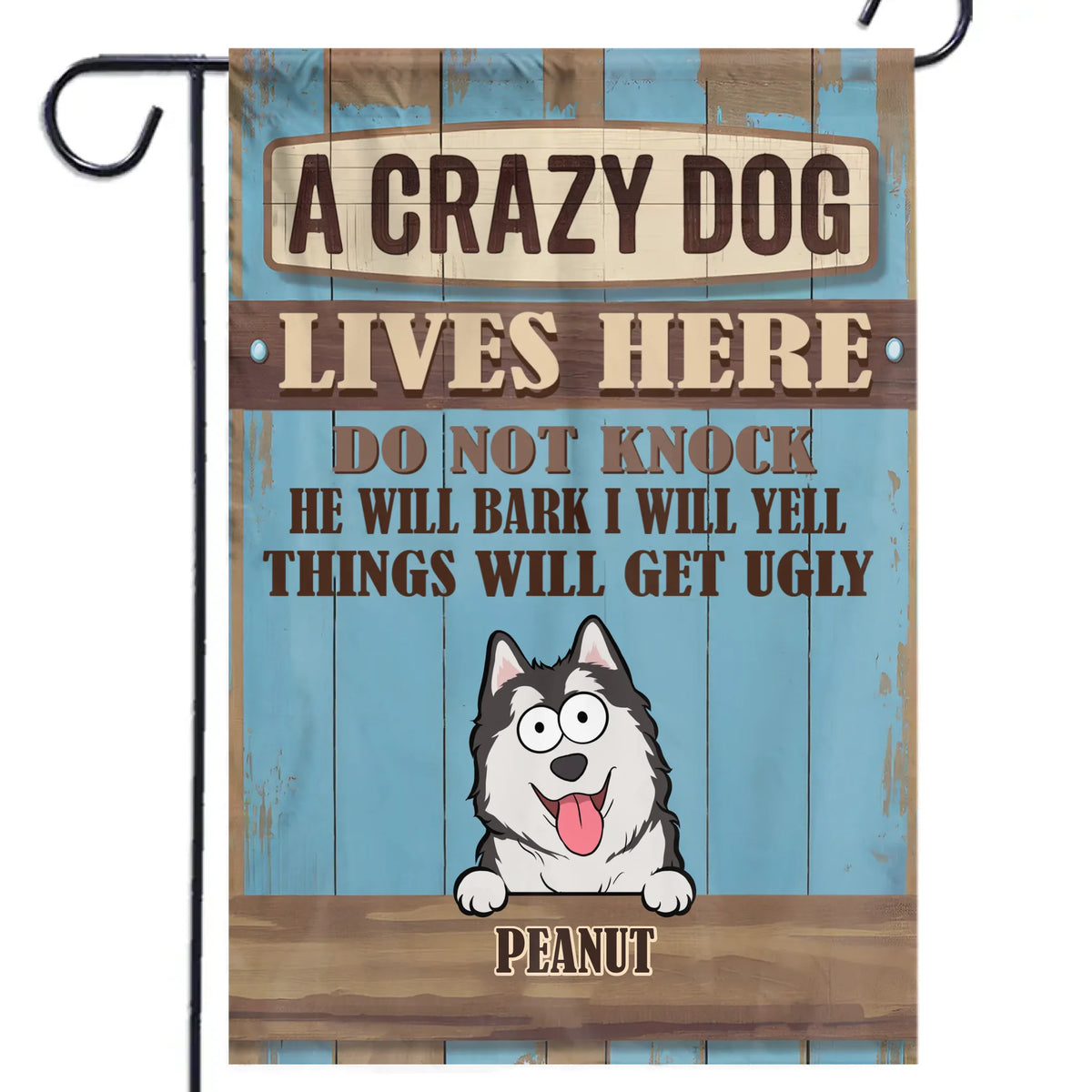 Ils n'aboient pas pour le plaisir - Drapeau personnalisé pour chien - Cadeau pour propriétaires d'animaux et amoureux des animaux