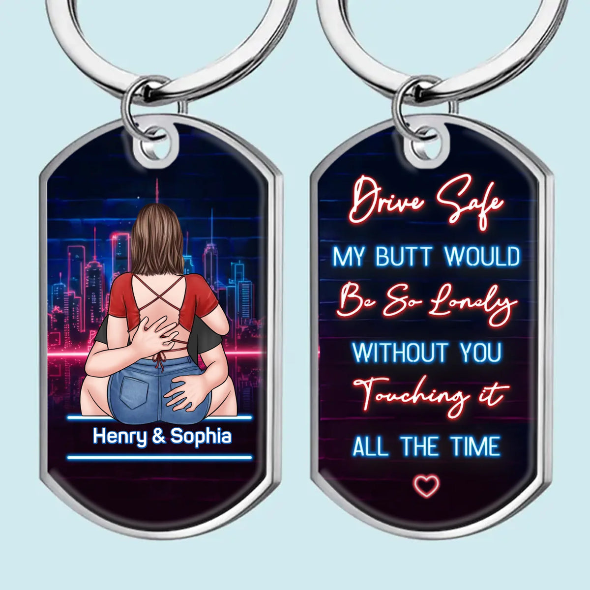 Avec toi, j'ai trouvé mon amour pour toujours - Porte-clés personnalisé pour couple - Cadeau pour mari et femme, anniversaire