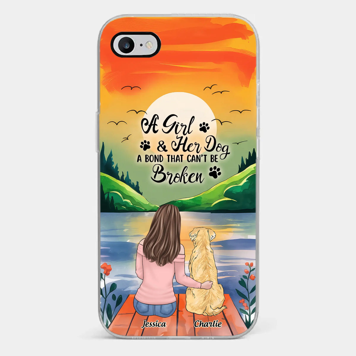 Coque de téléphone transparente personnalisée « Paw-some Love » pour chien – Cadeau pour propriétaires et amoureux des animaux