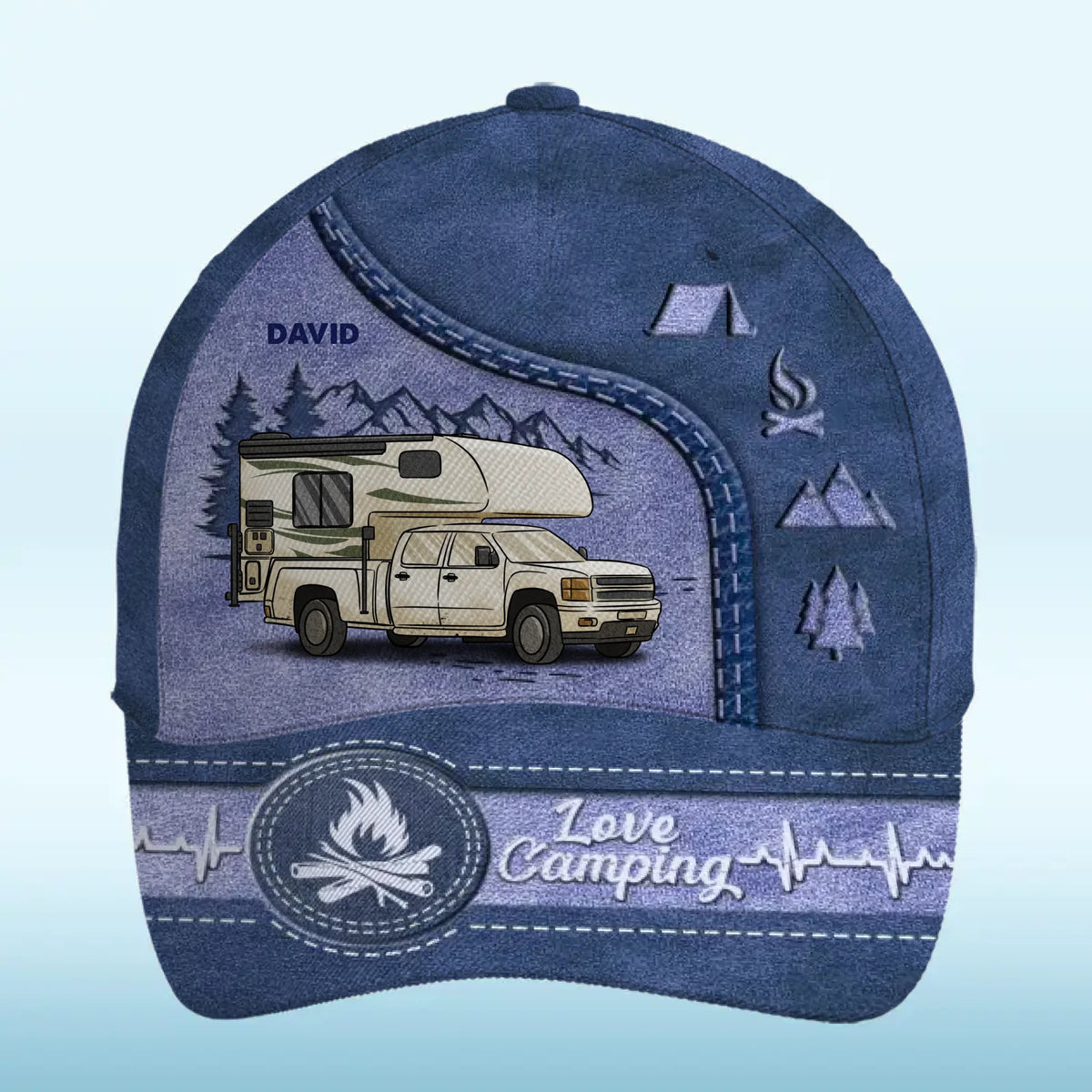La maison est là où vous l'installez - Casquette de camping personnalisée, casquette classique à imprimé intégral - Cadeau pour les amateurs de camping