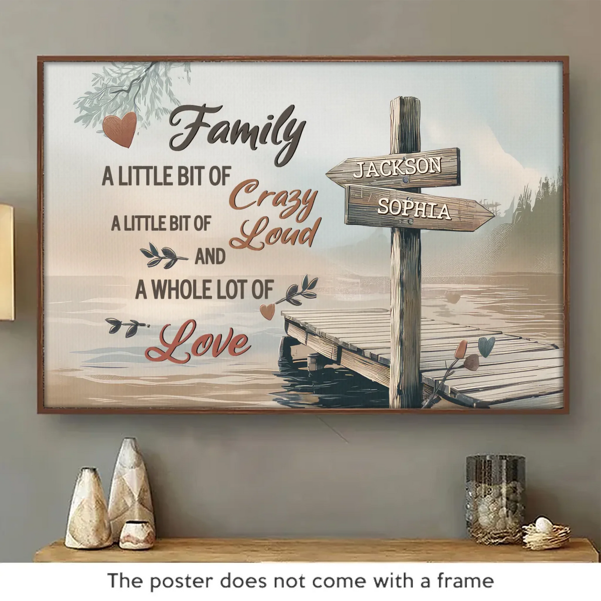 Une belle façon de se souvenir de ce qui compte le plus - Affiche horizontale personnalisée pour la famille - Cadeau pour les membres de la famille
