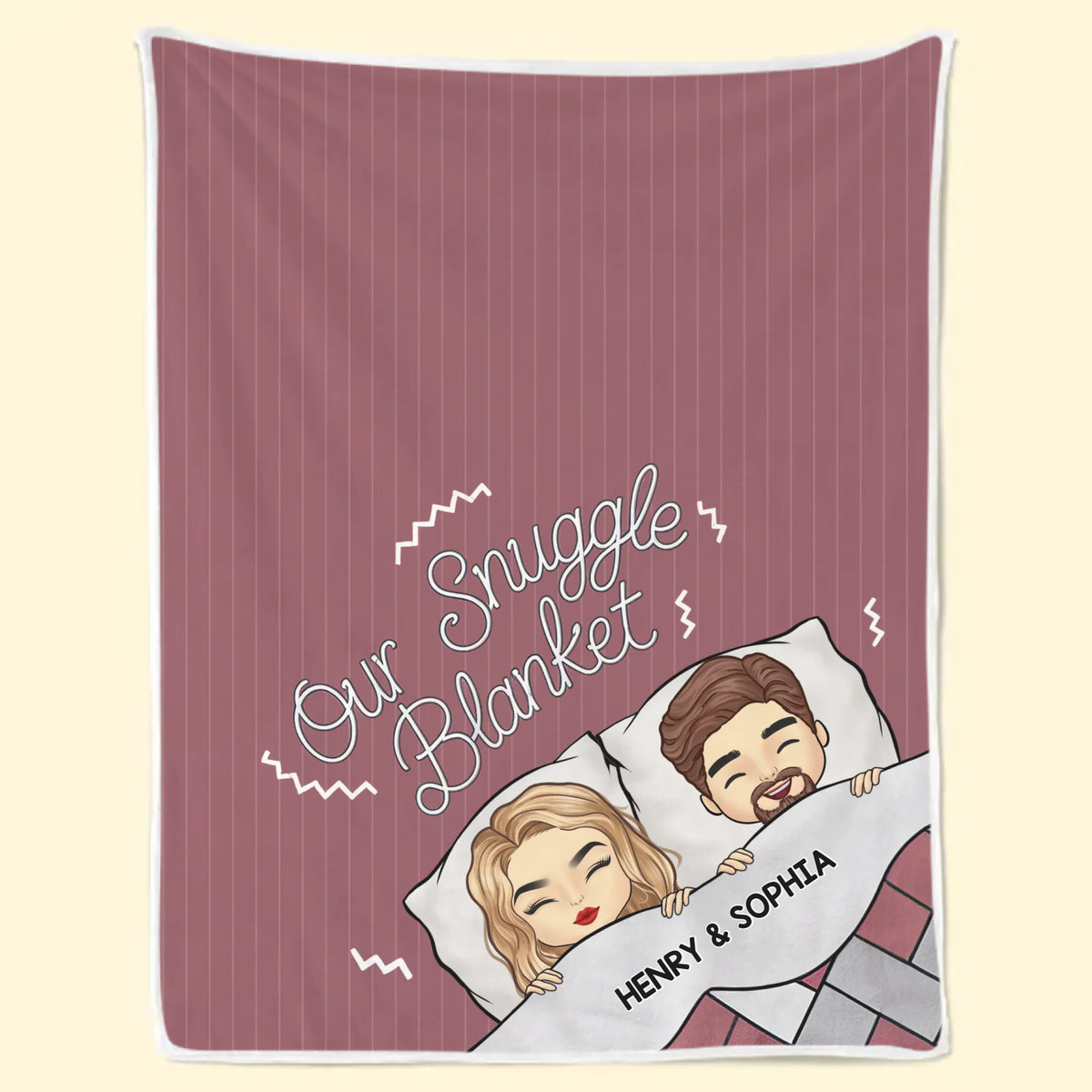 Notre coin douillet - Couverture personnalisée pour couple - Cadeau pour mari et femme, anniversaire
