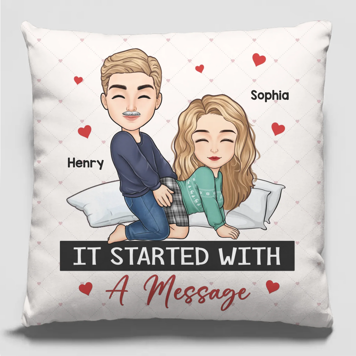 Dans ton contact, je me sens éternel - Oreiller personnalisé pour couple - Cadeau pour mari et femme, anniversaire
