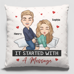Dans ton contact, je me sens éternel - Oreiller personnalisé pour couple - Cadeau pour mari et femme, anniversaire