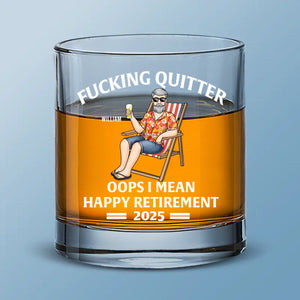 Relish The Freedom Of Waking Up Naturally - Personalized Custom Whiskey Glass - Appreciation, Retirement Gift For Coworkers, Work Friends, Colleagues