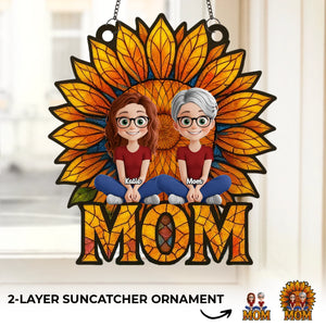 She’s The Sunshine That Holds Us Together - Family Personalized Window Hanging Suncatcher Ornament - Mother's Day, Gift For Mom, Grandma