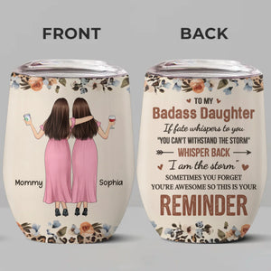 N'oubliez pas, vous êtes invincible - Verre à vin personnalisé pour la famille - Cadeau pour maman et fille