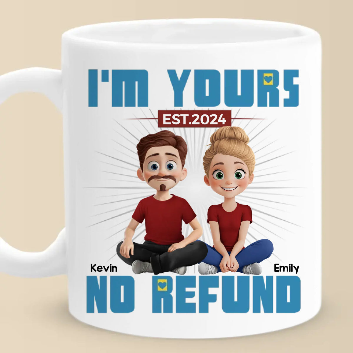Dans tes bras, je suis à la maison - Tasse personnalisée pour couple - Cadeau pour mari et femme, anniversaire