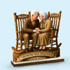 Love That Grows With Time - Couple Personalized Custom Shaped 2-Layered Wooden Plaque With Flat Stand - House Warming Gift For Husband Wife, Anniversary