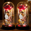 Custom Photo Light Up Eternal Rose In Glass Dome -  Personalized Anniversary Wedding Gifts For Husband And Wife, Him And Her - You Light Up My World