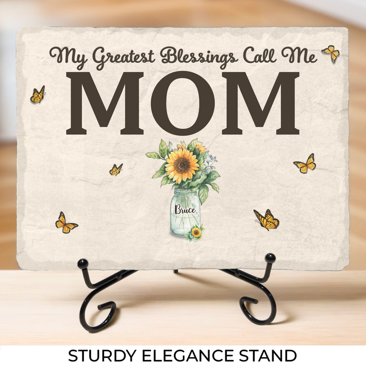 Mes plus grandes bénédictions, appelez-moi maman - Pierre rectangulaire personnalisée avec support - Cadeau pour maman, grand-mère