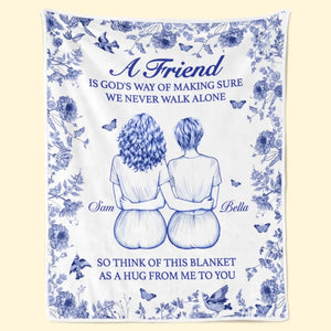 Custom Blanket - Personalized Best Friend Birthday Gifts For Women, Besties, Sisters, BFF - A Hug From Me To You