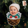 Custom Photo Acrylic Ornament - Personalized Christmas Baby Shower, Gender Reveal Gifts For New Moms, New Dads, New Parents - Cutest Pinecone On The Tree