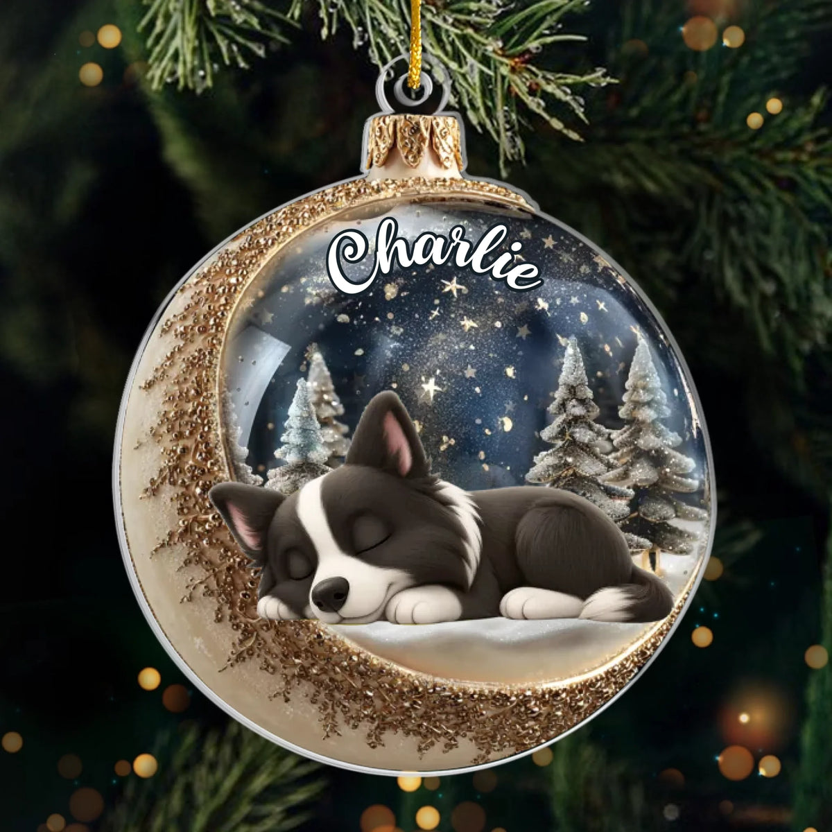Custom Acrylic Ornament - Personalized Pet Christmas Memorial Sympathy Gifts For Dogs, Cats - Gone But Always In My Heart