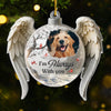 Custom Photo Acrylic Ornament - Personalized Pet Christmas Memorial Sympathy Gifts For Dogs, Cats - Forever In Our Hearts Pawprints Remain