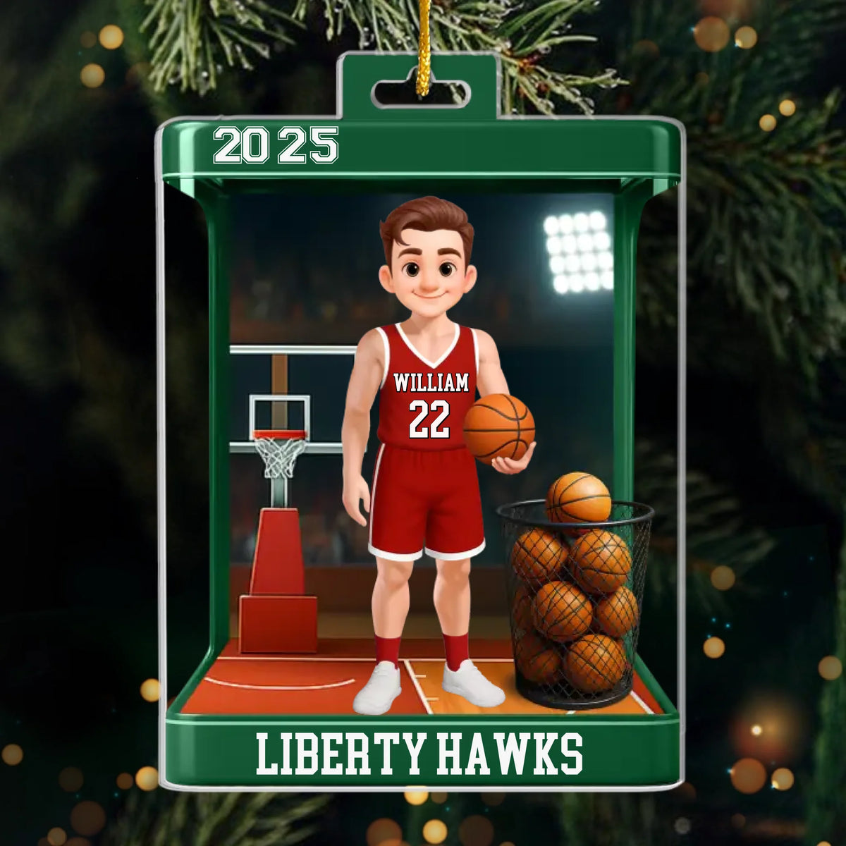 Custom Basketball Acrylic Ornament - Personalized Christmas Birthday Basketball Gifts For Basketball Lovers, Sports Fans, Sports Lovers - Hoop Dreams Come True