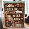 Custom Blanket - Personalized Christmas Bookish Gifts For Book Lovers, Bookworms, Cat Mom And Dad - Every Chapter Is Better With A Purr