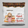 New Arrival Custom Pocket Pillow, Personalized Bookish Gifts for Book Lovers, Bookworms, Readers, Booknerd, Just A Girl Who Loves Books, Book Club Gifts for Women Readers AMZ