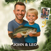 Custom Photo Acrylic Ornament - Personalized Christmas Birthday Fishing Gifts For Fisherman - Dad’s Little Fishing Partners Forever