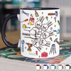 Custom Accent Mug - Personalized Birthday Gifts For Dad, Grandpa - Grandpa Loved by His Littles