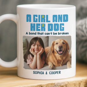 Custom Photo Mug - Personalized Christmas Birthday Gifts For Dog Cat Lovers, Dog Dad And Mom, Cat Owners - Little Girl, Big Love
